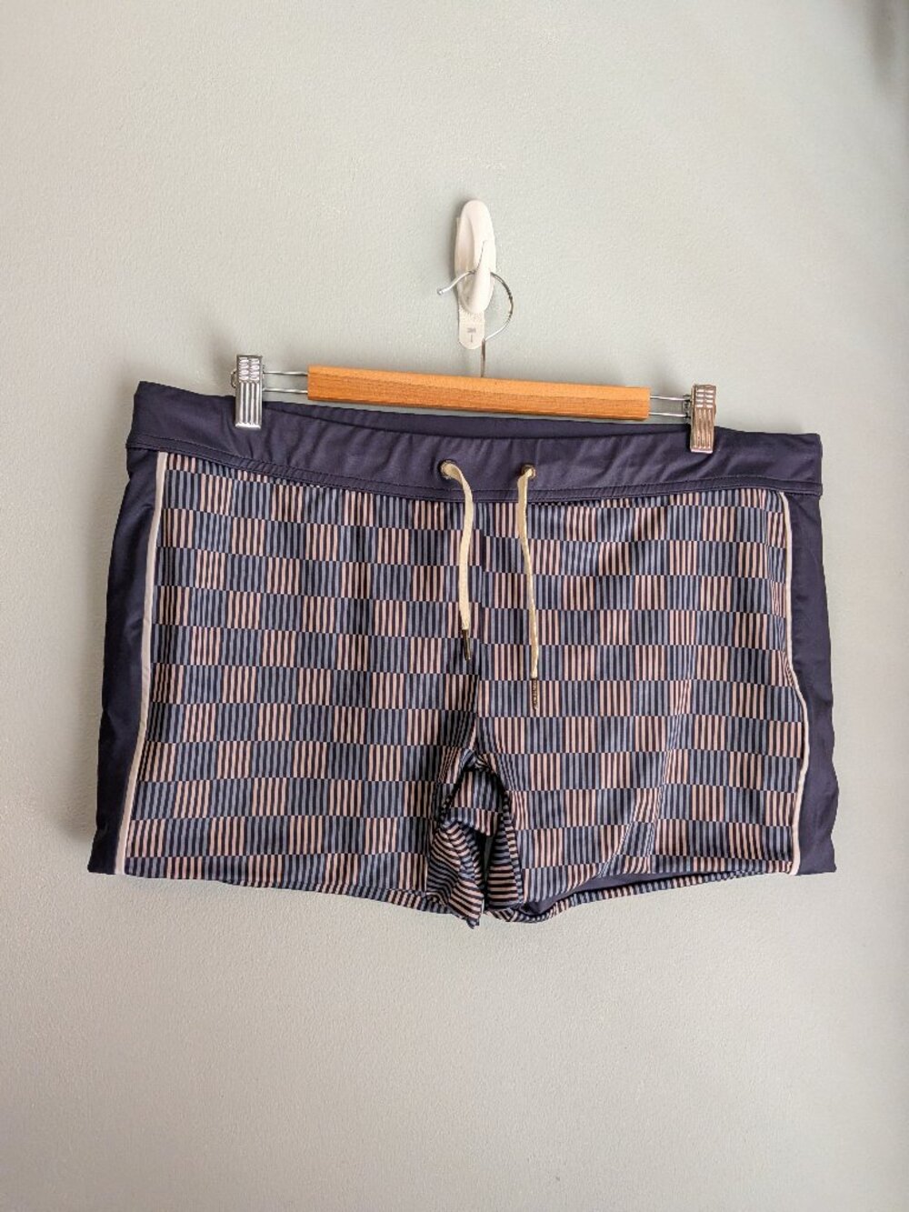 Dandy Del Mar 3XL The Cassis Square Cut Swim Brief Shorts 4.5” Checkered